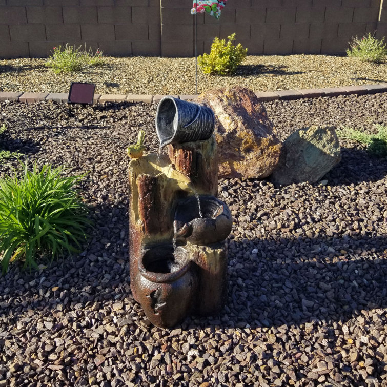 resin solar outdoor fountain with light